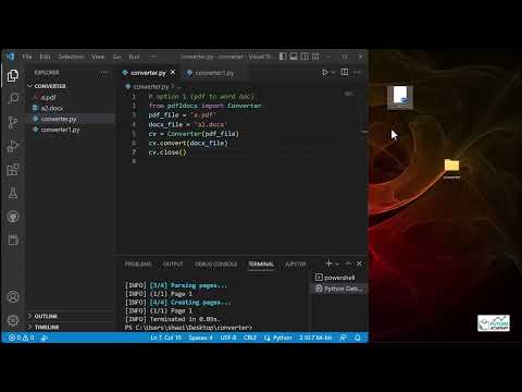 م.شويل الشهري | PDF to Docx & Docx to PDF with Python | تحويل ملفات البي دي اف والوورد