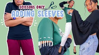 2 easy DIY ways to make sleeves longer! | Scissors Only T-shirt Cuts