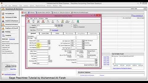 Sage Peachtree  Lesson 12  Setting Up Services, Labor, & Description Only Inventory Items   YouTube