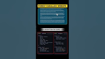 FOREST PARALLEX WEBSITE using html css Javascript #coding #programming