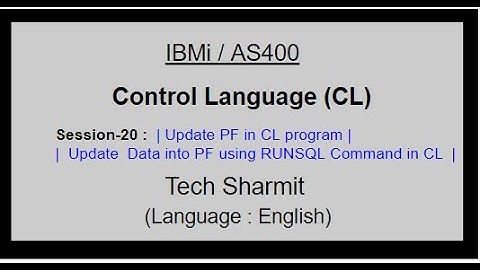 update pf using RUNSQL in CL program (Dynamic) | update file records using CL program | Dynamic SQL
