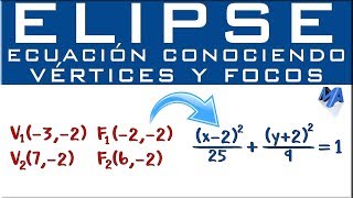 Ecuación de la Elipse dados Vértices y Focos