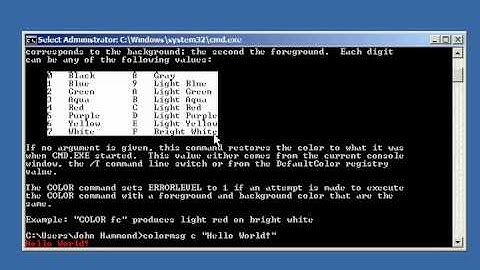 Batch 54 Colormsg Script