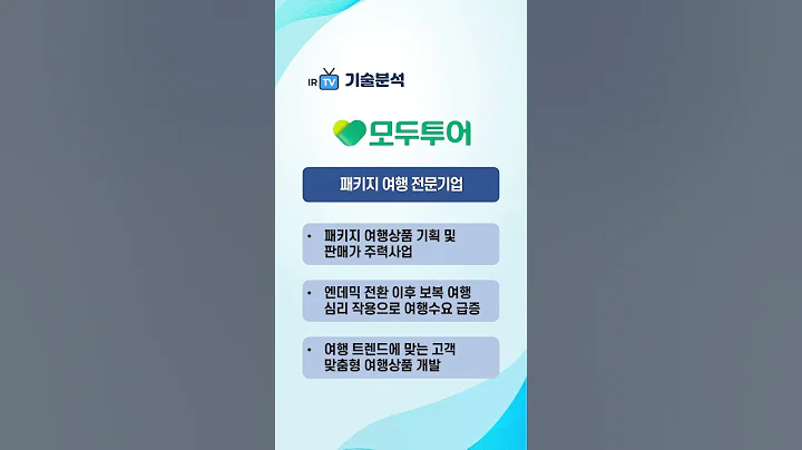 [기술분석] 모두투어 - 다양한 상품 라인업을 확보한 패키지 여행 전문기업