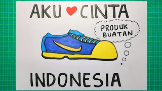 Cara membuat poster aku cinta produk indonesia yang mudah #donistudio