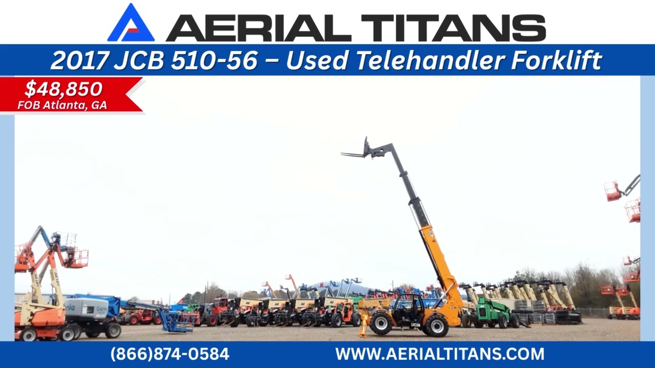 FOR SALE: 2017 JCB 510-56 Telehandler Forklift | 10,000lb Capacity | $48,850