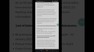 Three State Universities Announce PhD Admission 2022-23