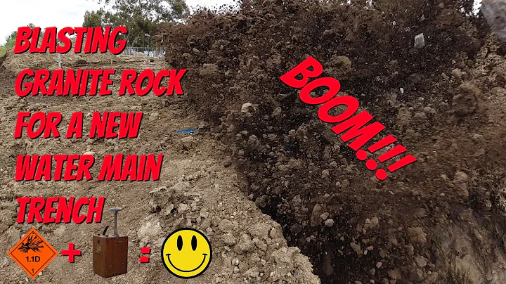 Blasting Granite Rock for a new water main trench