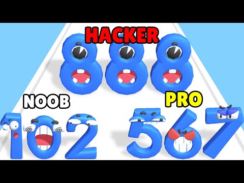 Number Master: Merge & Run! NOOB vs PRO vs HACKER