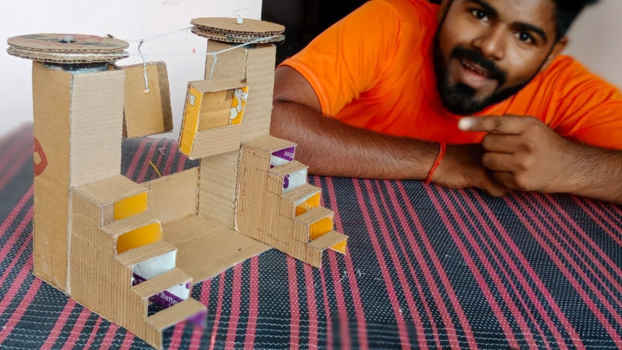Best Science Project For Studenta | Making A Cardboard Ropeway Model # ...