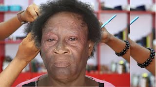 OVER 80 GLAM😱😱  VIRAL  👆100M VIEWS ⬆️ UNBELIEVABLE ⬆️😱 DARK SKIN HAIR AND MAKEUP TRANSFORMATION 😱