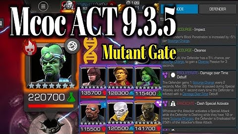 Mcoc Act 9.3.5 Easy Path / Mutant Gate - Leader Boss  | Mcoc ACT 9.3.5  Mcoc ishvalangaming