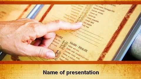 Menu Of Restaurant PowerPoint Template by PoweredTemplate.com