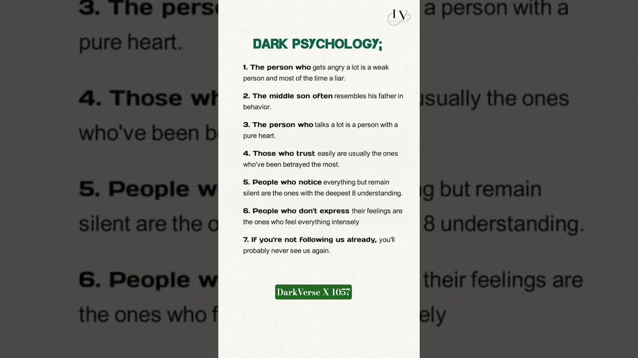 Dark Psychology | Psychology Facts 