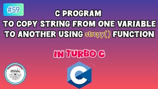 C program to copy a string in Turbo C | #59 | #c #program #turboc 