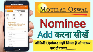 Motilal Oswal Demat Account me Nominee Kaise Add kare | How to Add Nominee in Motilal Oswal |