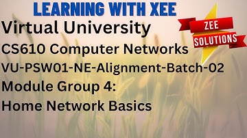 CS610 Assignment 2 Spring 2023 VU PSW01 NE Alignment Batch 02  Module Group 4  Home Network Basics