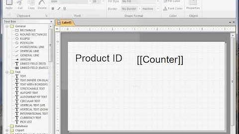 Creating barcode labels with a running serial number