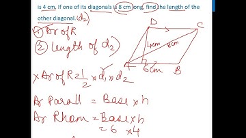 Ex 9.1, 6 - Find the area of a rhombus whose side is 6 cm and whose - Teachoo