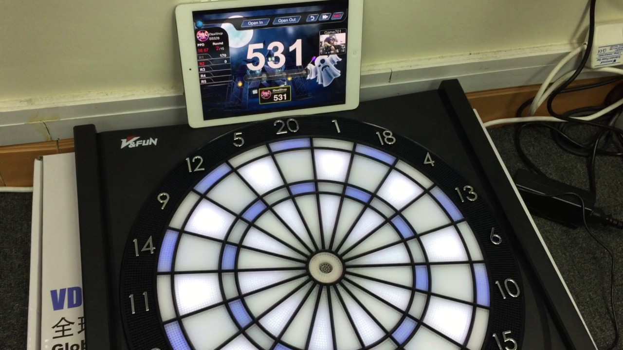 Vdarts LED 燈藍芽連接電子飛鏢靶