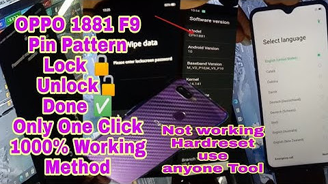 OPPO CPH1881 F9 Pin Pattern Lock unlock Done ✅ Only One Click | 1000% working method  By Unlock Tool
