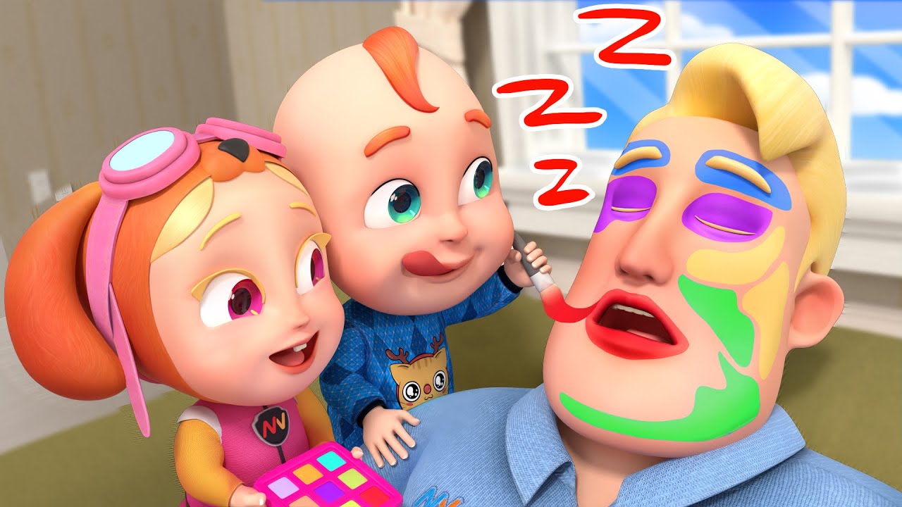 Mari Kita Membuat Ayah Cantik 💄 | Lagu Ayah dan Bayi Lucu | Rosoo Lagu Anak