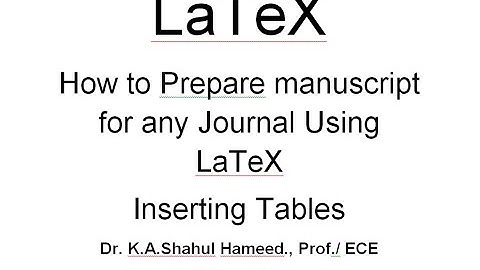LaTeX: Insert Tables