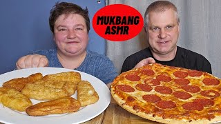 MUKBANG EATING PIZZA AND CRIPSY FISH ASMR EATING SHOW 8
