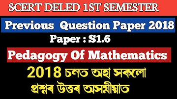 deled 1st sem pedagogy Of Mathematics previous year question paper assam|deled 1st sem math notes