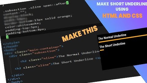 Short line With HTML and CSS Only  Underline-width #htmltutorial #webdesign