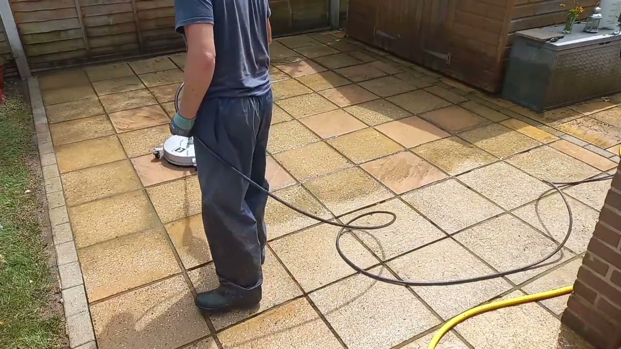 Jet washing patio #jethose #drivewaycleaning #pressure washing #driveway