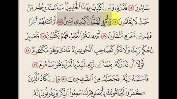 سورة القلم من آيه ٤٣ الى ٥٢ مكرره ١٠ مرات بصوت الشيخ علي الحذيفي