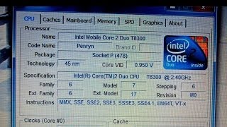 Intel Core 2 Duo T8300 (CPU-Z photos) - YouTube