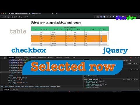 select row using checkbox and jquery |dandev