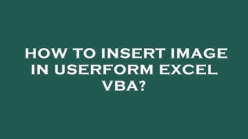 How to insert image in userform excel vba?