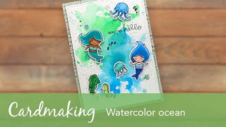 Kaartjes maken - Aquarel oceaan