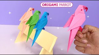 Parrot Origami Super Mudah. Burung beo kertas origami Indah