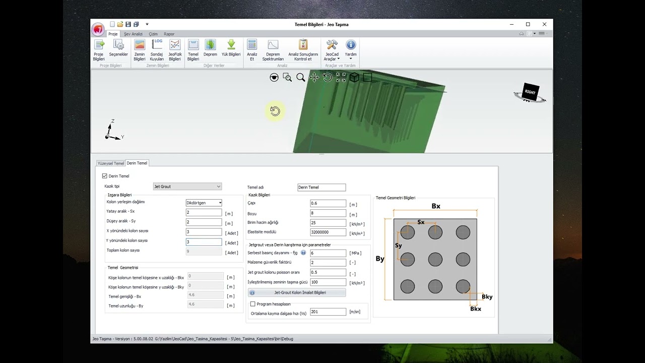 Jeo Taşıma ile jet grout yöntemi ile zemin iyileştirme hesabı nasıl yapılır
