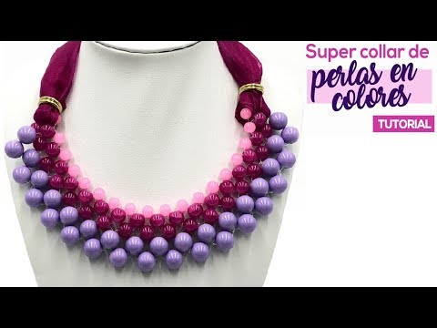 Super Collar De Perlas En Colores - Tutoriales De Abalorios