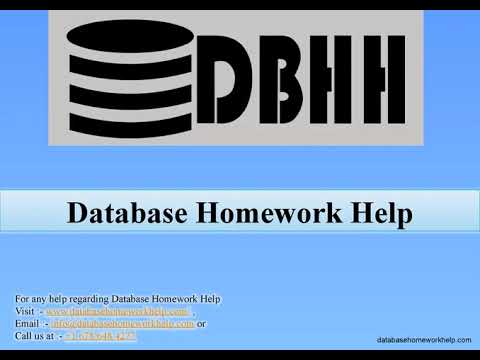 Database Homework Help