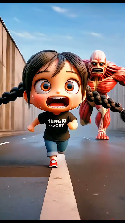 help me I'm being chased by a yellow, green and red giant #funny #cartoon #animation #cute #shorts