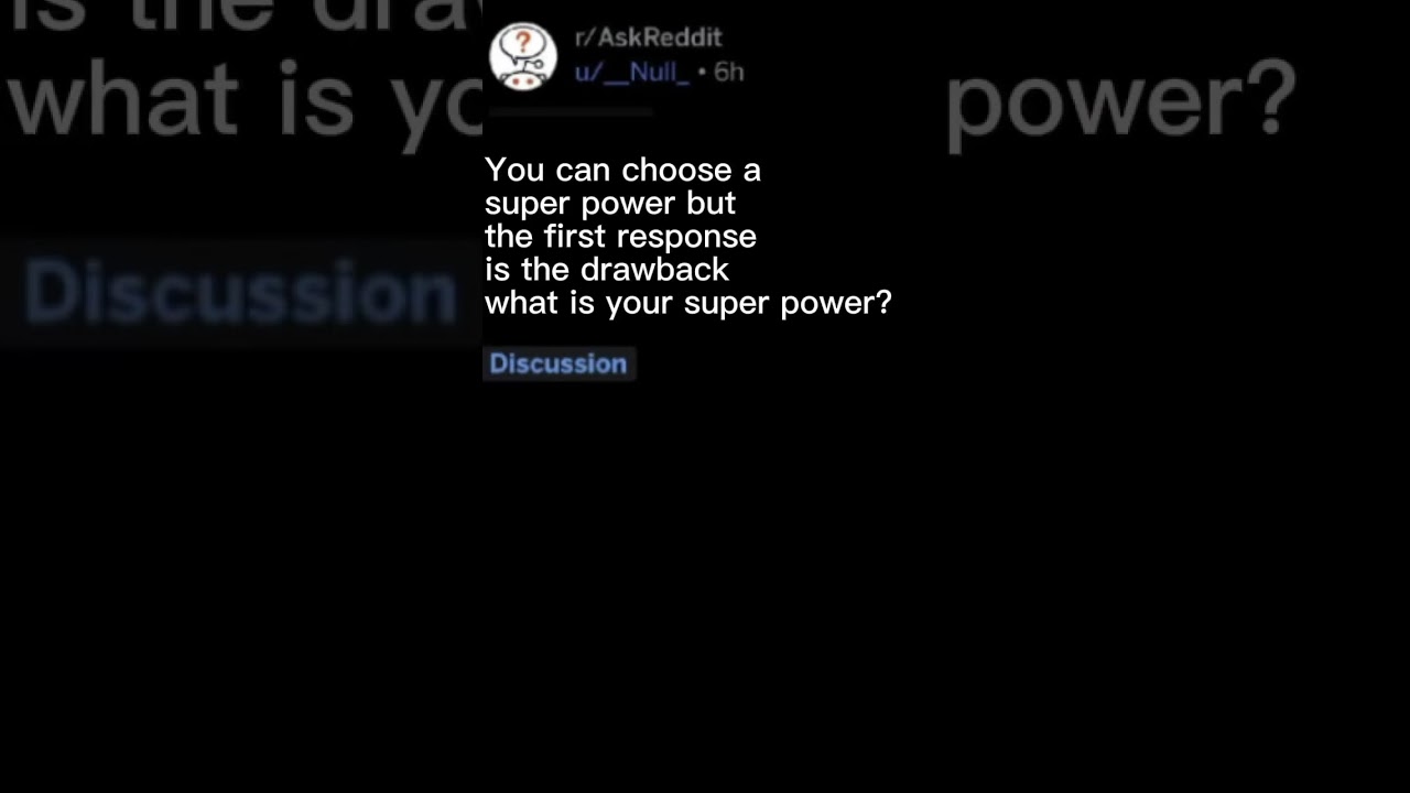 Choose your super power but the first reply is the drawback choose your super power