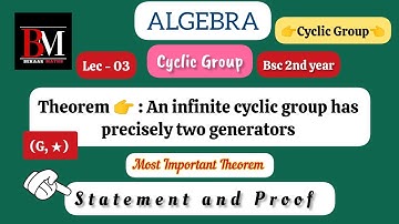 An infinite cyclic group has precisely two generators | Statement and Prove | Cyclic groups
