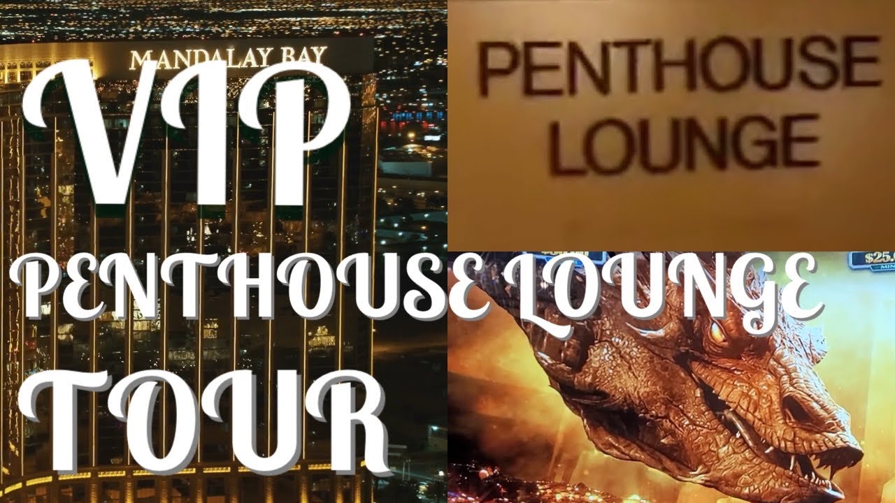 MANDALAY BAY VIP PENTHOUSE LOUNGE TOUR ! SLOT PLAY ON HOBBIT