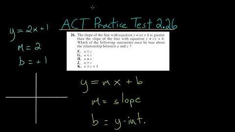 ACT Math Practice Test 2.26: Linear Equations