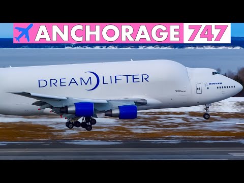 Stunning views of BOEING 747 at ANCHORAGE Airport | 30mins