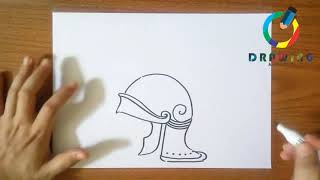 🔴How to Draw a Greek Helmet step by step | كيفية رسم خطوة اليونانية خوذة خطوة