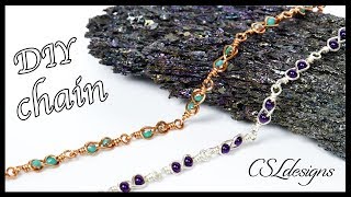 Beaded knots wirework chain ⎮ Make your own chain series