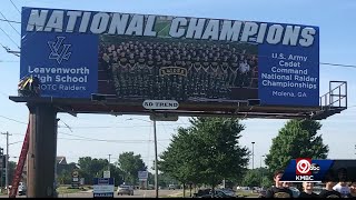 The leavenworth hs army jrotc raiders have completed an accolade tour
after earning national title subscribe to kmbc on now for more:
http://bit....