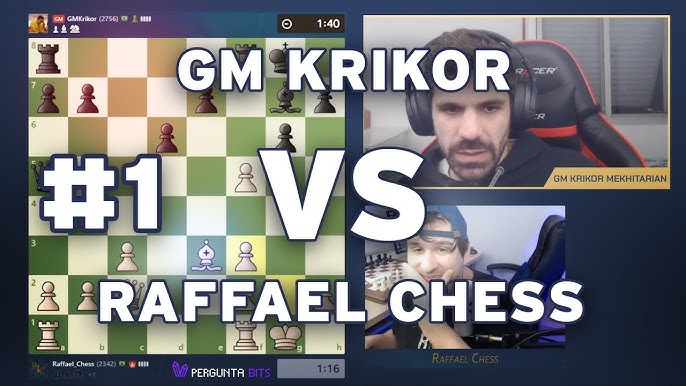 Enfrentando GM Krikor ao vivo! GM Krikor Vs Raffael Chess 